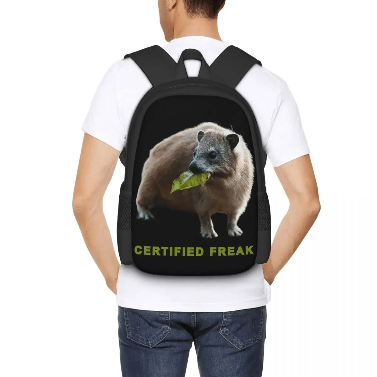 Rock Hyrax Photo Certified Freak Vampire Student Backpack School Bag Hiking Travel Daypack for Men Women Bookbag Shoulder Bags