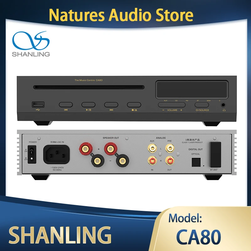 Shanling CA80 Suction MQA CD Player Bluetooth 5.0 Headphone Amplifier Sanyo HD860 Laser ES9219MQ DAC With 100w Power Amplifier