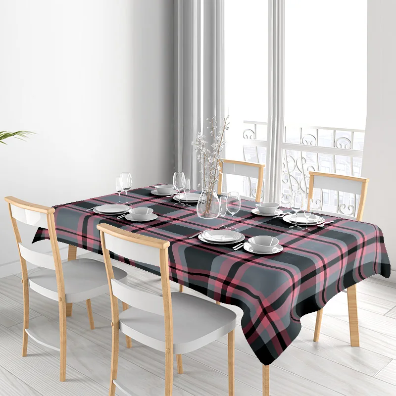 مفرش المائدة الحديثة منقوشة أسود أحمر أبيض متقلب غرفة الطعام ديكور القماش للديكور المنزل غطاء الطعام حجم للتخصيص #3