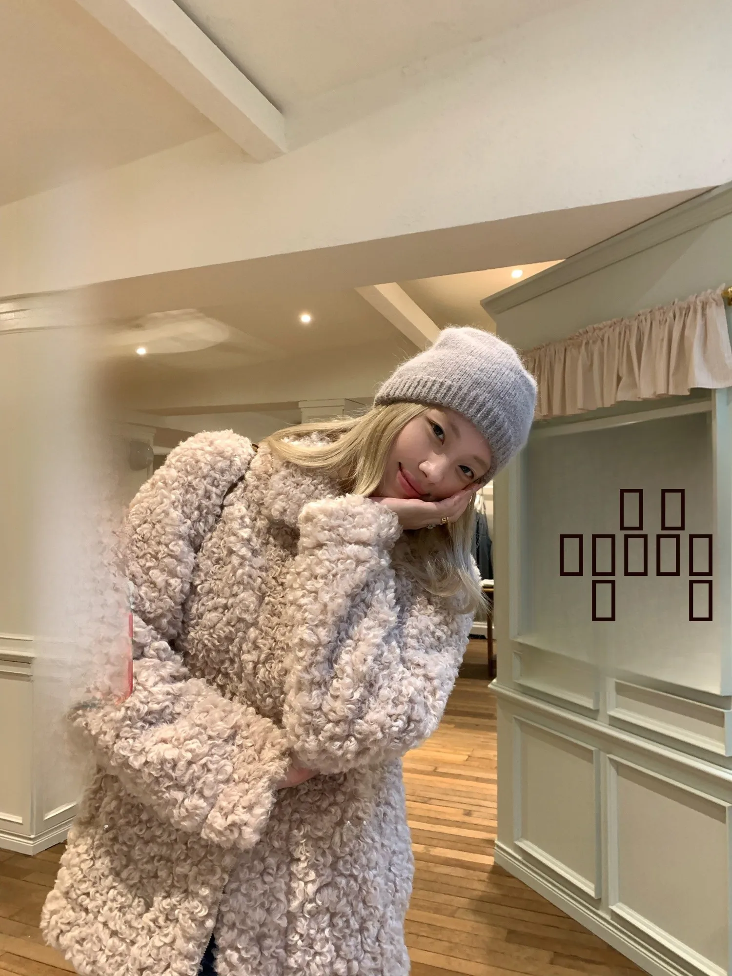 

Oversized Lamb Fur Jaet Women's Collared Open Cardigan Soft Cozy Oaeal Sweet Tea Winter New Arrival Casual Sle