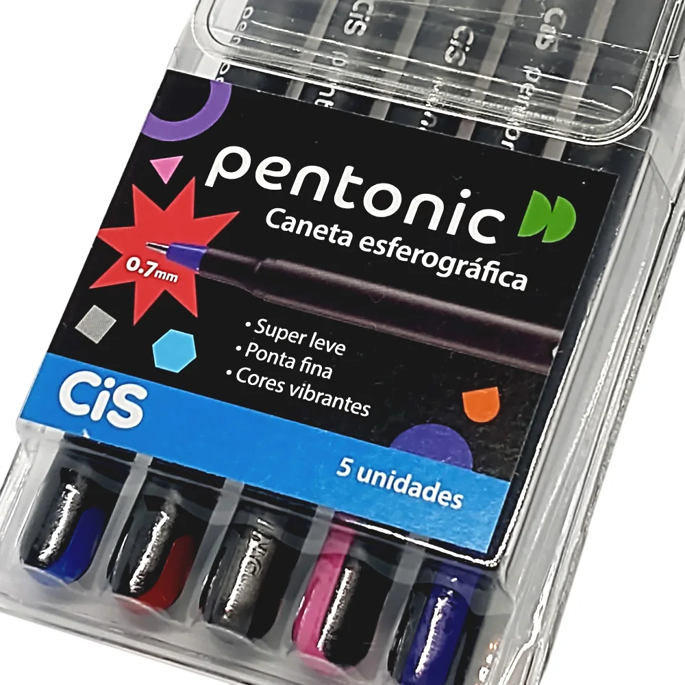 Caneta Esferográfica Pentonic CiS 0.7mm - 5 Cores Vibrantes