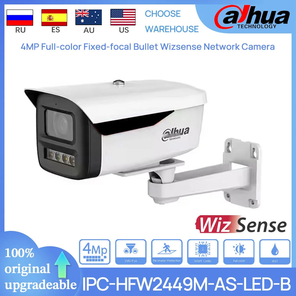 

Dahua Camera IPC-HFW2449M-AS-LED-B 4MP Full-color Fixed-focal Bullet Wizsense Network Camera Intrusion Tripwire SMD Plus IP67