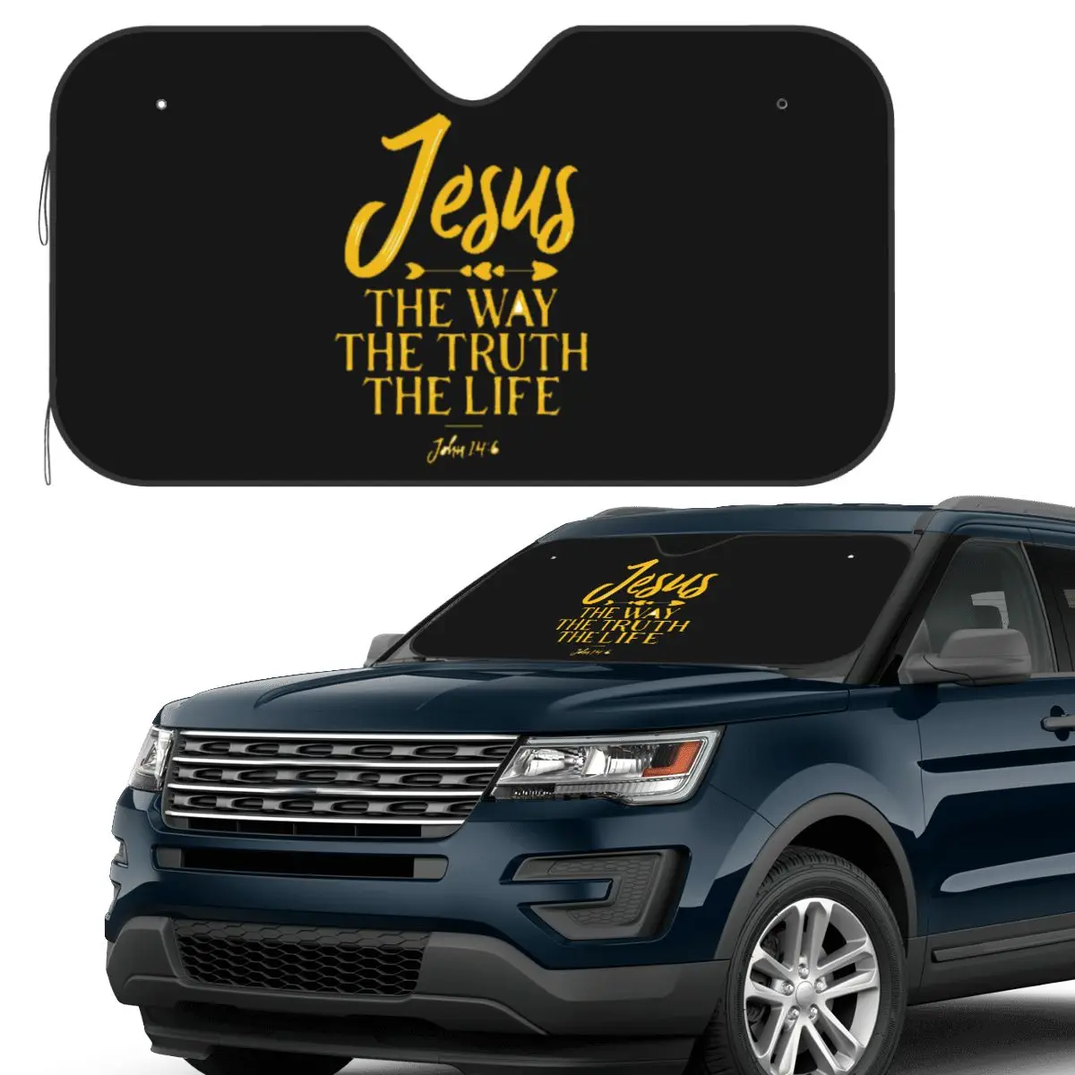 John 14 6 jésus le chemin vérité et vie pare-soleil pare-brise voiture avant pare-brise fenêtre pare-soleil accessoires couvertures