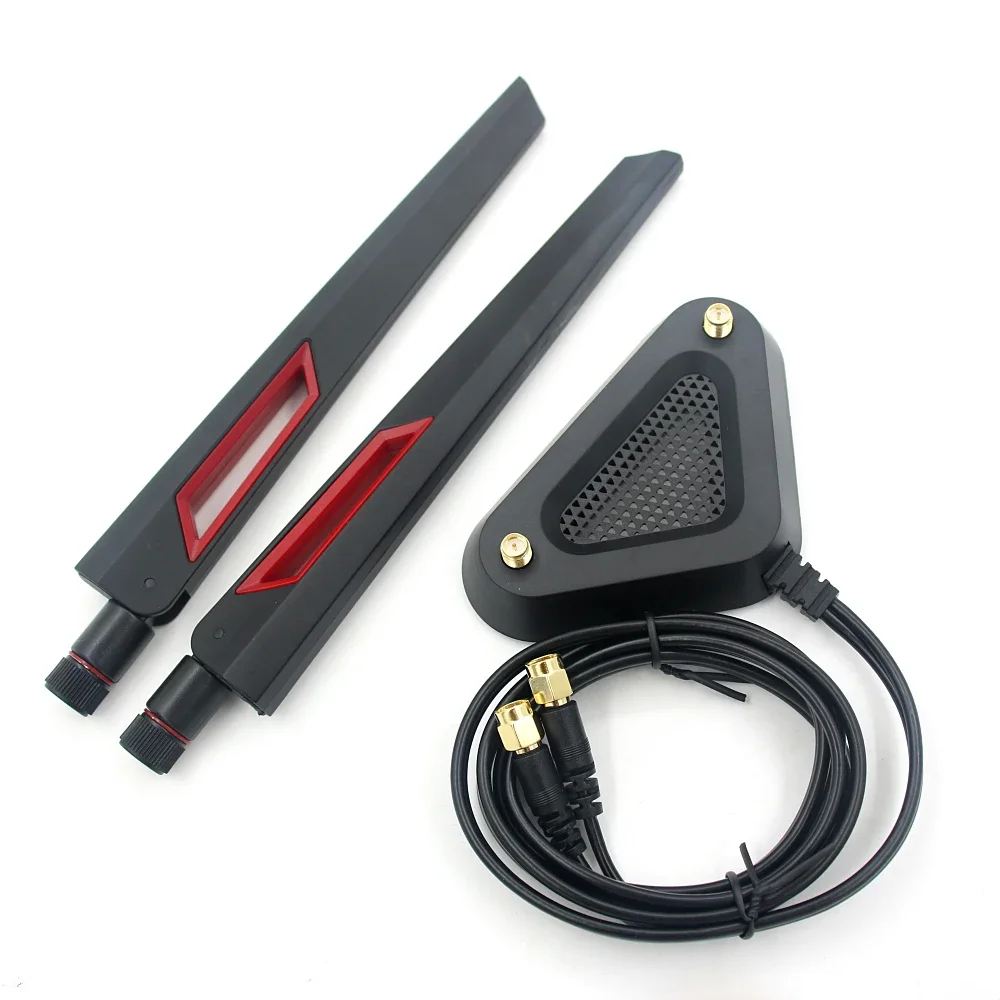 2.4G 5.8G Dual Band High Gain External Antenna Extension Cable Magnetic Base for ASUS Wifi Router Wireless Card Signal Booster