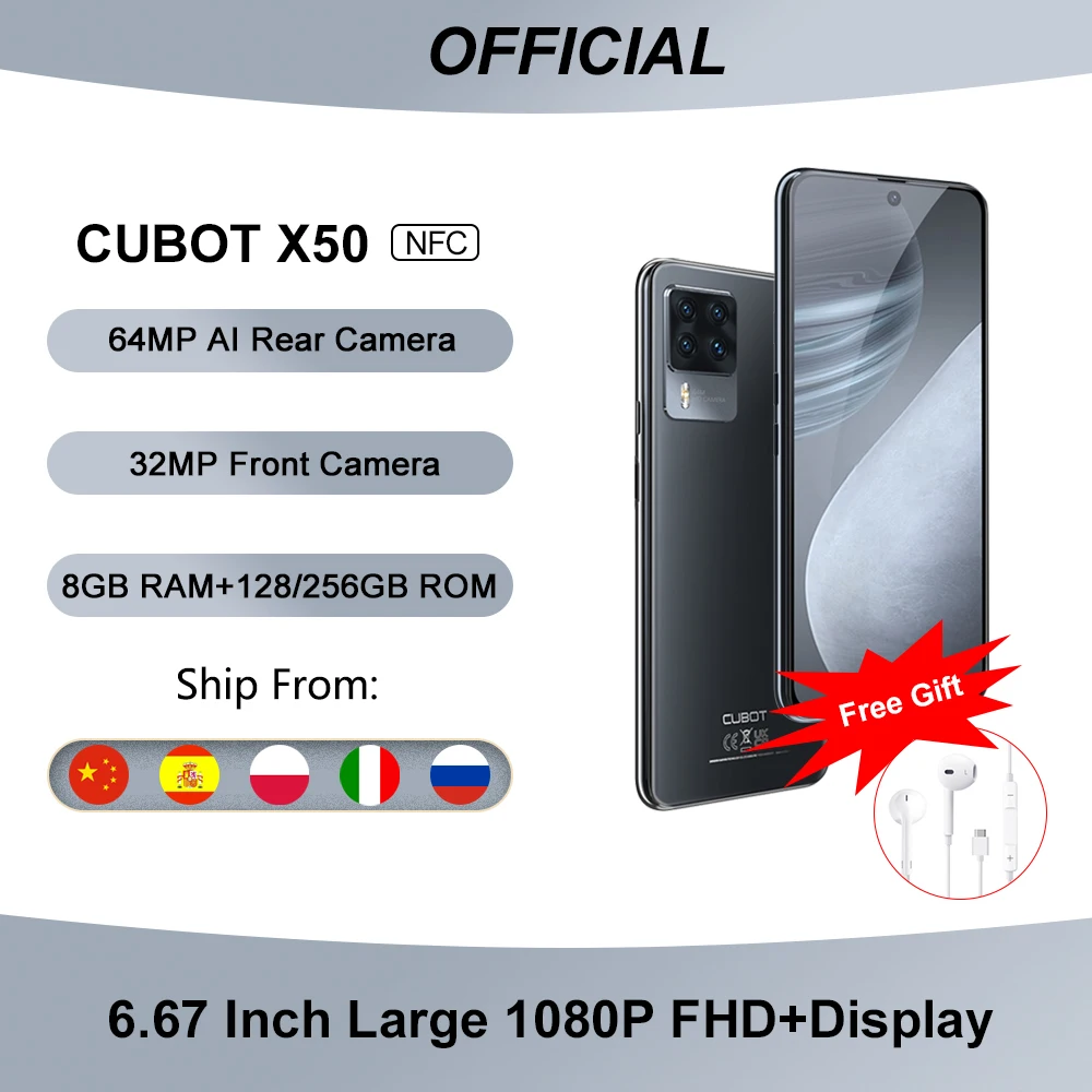 Cubot X50 Smartphone, Móviles Libres de 6.67\