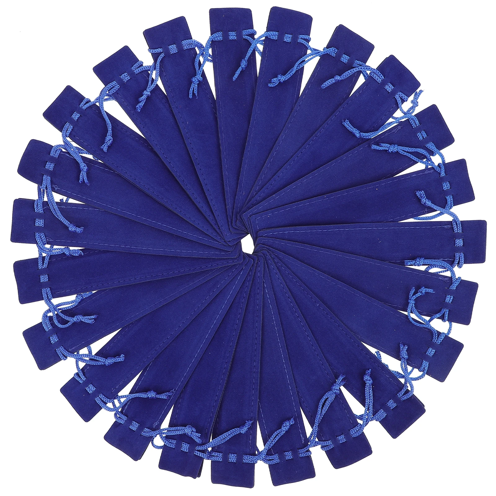 

25 Pcs Bag Flannel Drawstring Pen Sleeve Case Holder Protective Storage School Office Supplies Blue Pen Pouch Desk Organizer
