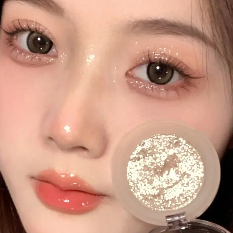 Potato Texture Glitter Eyeshadow Palette Pearlescent Diamond Monochrome Highlighter Powder Brighten Shiny Eyes Makeup Cosmetics