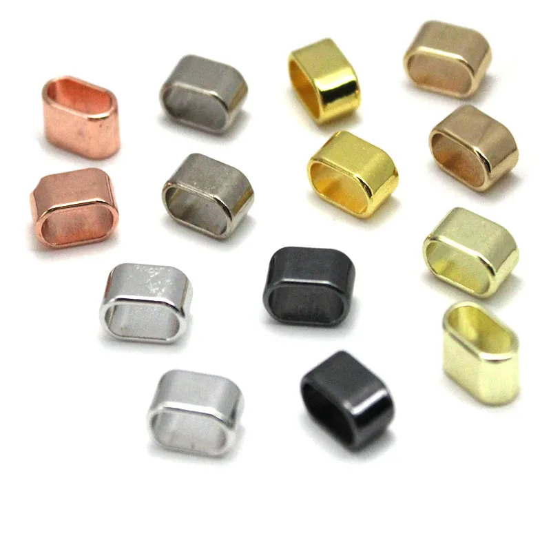 30PCS/Lot Metal Flat Oval Beads Loose Spacer Beads Accessories Big Hole 4x9mm For DIY Bracelet Jewelry Making Supplies Findings