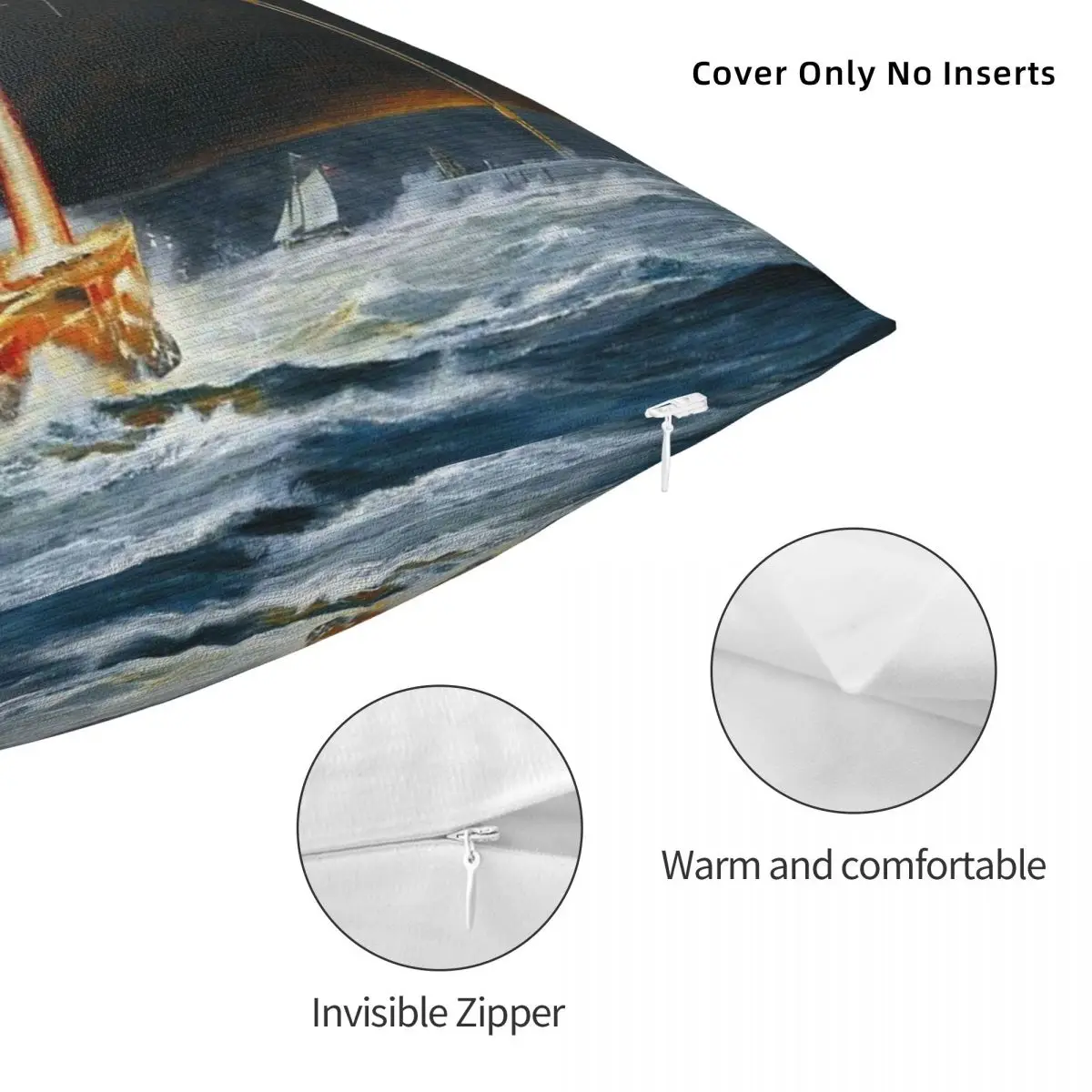 كيس وسادة مربع الشكل لحرب العالمين من Jeff Wayne ، مخملي من الكتان والبوليستر ، غطاء وسادة بسحاب مطبوع ، غطاء سرير