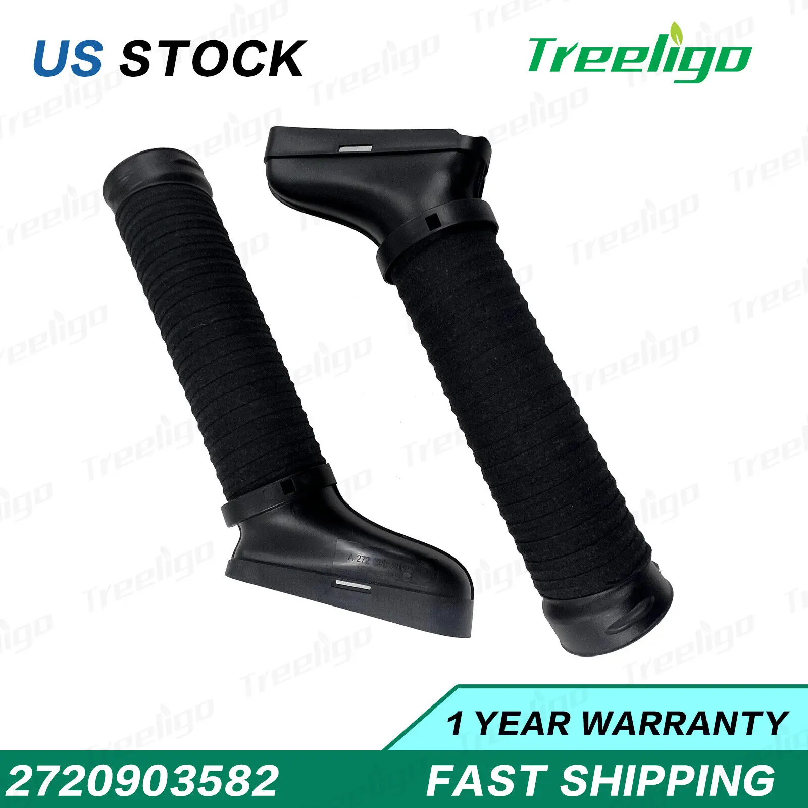 

2720903582 2720903682 A2720903582 A2720903682 Car Air Intake Inlet Duct Hose 2PCS For Mercedes-Benz C300 C350 2008-2012 V6