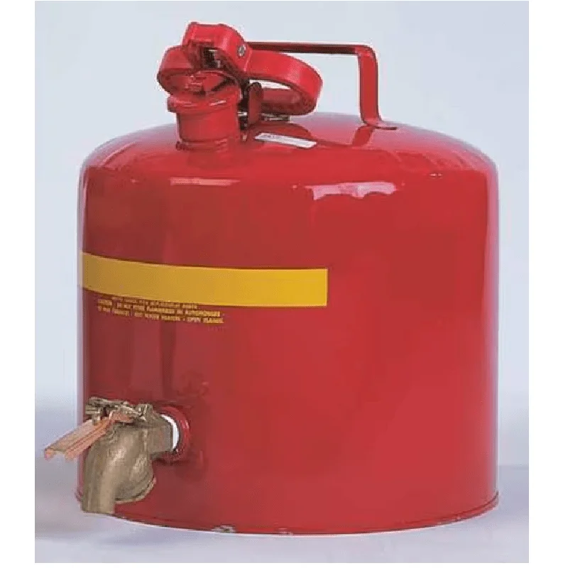 

Safety Can, Stainless Steel, 5 gal, Red, 12 1/2 in Dia., Flammables