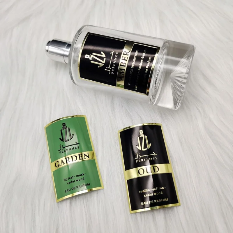 custom.2026 High Quality Luxury Self-Adhesive Metal Fragrance Label Sticker Perfume Bottles Minimum Order 500 Pcs Carto