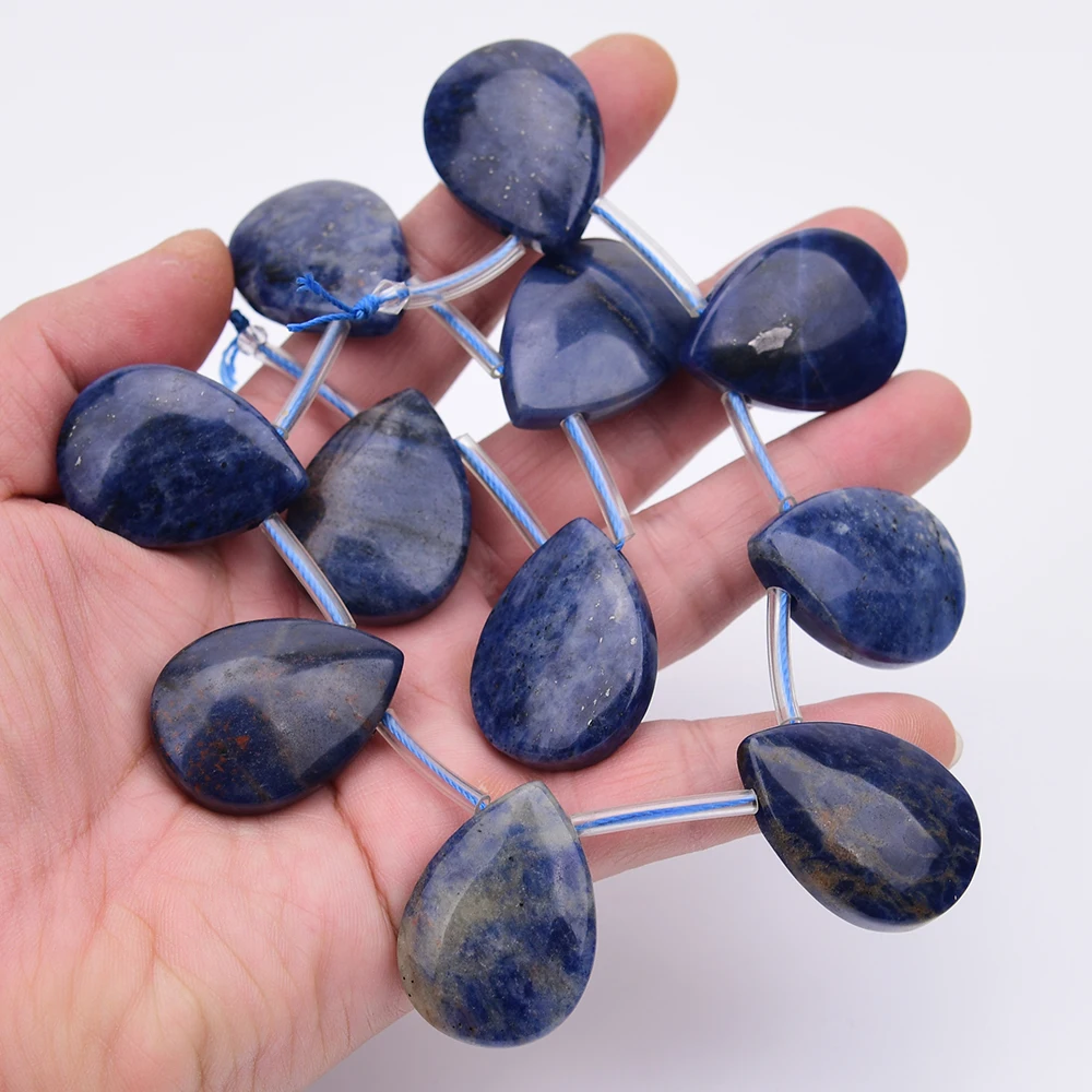 

Бусины APDGG из натурального синего содалита, 34 мм, в форме капли, с отверстием сверху, 15 дюймов, для изготовления украшений своими руками