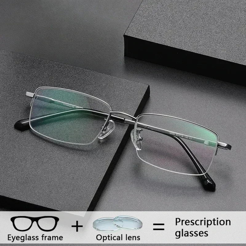 

Титановые очки «Доктор без оправы» с очками по рецепту, мужские фотохромные оптические очки, бифокальные прогрессивные очки 1,74 2025