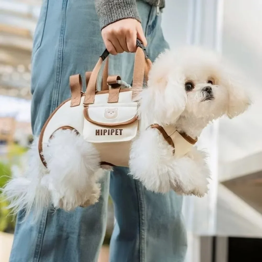 Portable Dog Carrier Bag Breathable Adjustable Dogs Transport Shoulder Bags Multi-functional Traction Backpack Pets Travel Bags