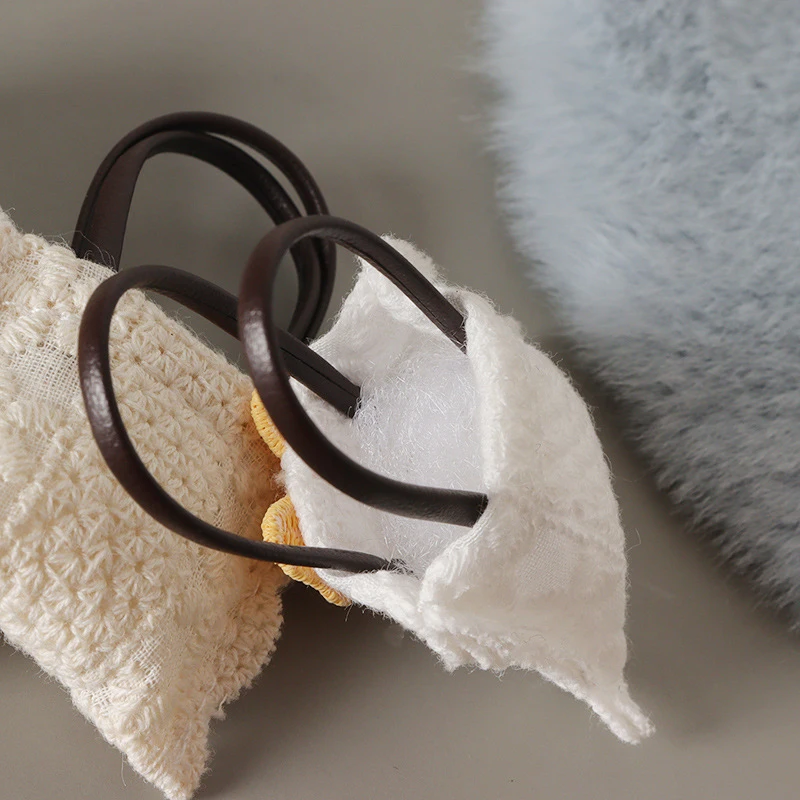 {H} 1Pcs DIY Scene Accessories Craft Sewing Goods 1:12 Mini Dollhouse Handbag Model Realistic Bowknot Crossbody Bag Decoration