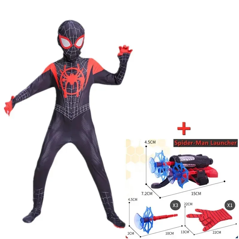 

High Quality Miles Superhero Bodysuit Spidermans Costume Jumpsuit 3D Style for Kids Adult Spandex Zentai Party Cosplay