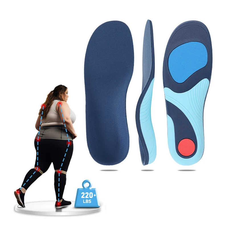 Heavy-Duty Orthopedic Insoles for 220lbs+Adults-High-Density EVA Arch Support Shock Absorption for Plantar Fasciitis/Back Pain