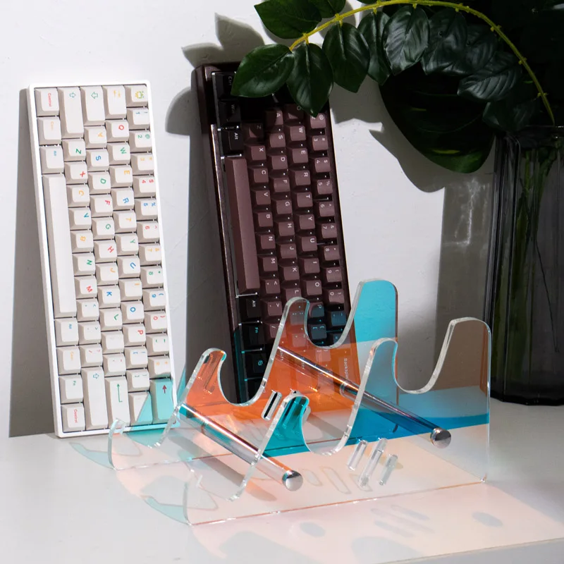 【En stock 】skyline Keyboard Display Stand acrílico transparente colorido azul/negro Teclado mecánico de tres capas colección Shel