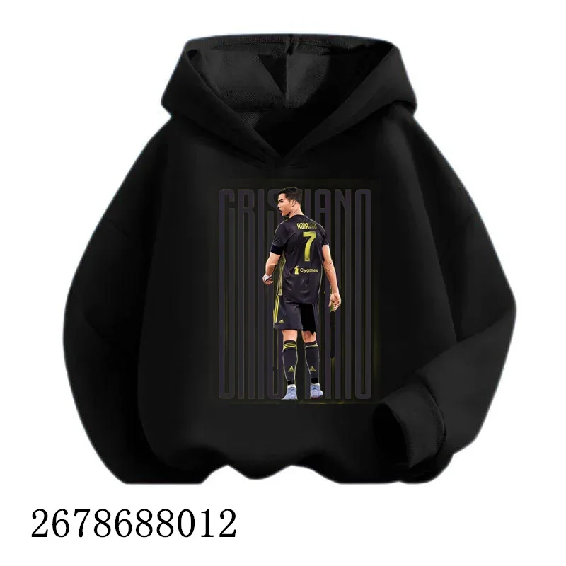 Football Star Ronaldo Hoodie Kids Clothes Boy Clothing Jersey Baby Girls Clothes CR7 Sweatshirt Children Marios Multicolour Tops