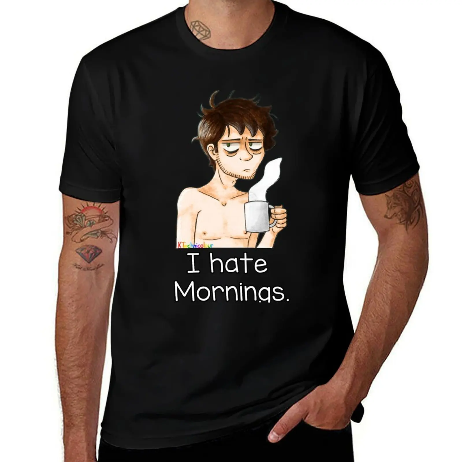 

I Hate Mornings T-Shirt Street Fashion Casual Tee Shirt