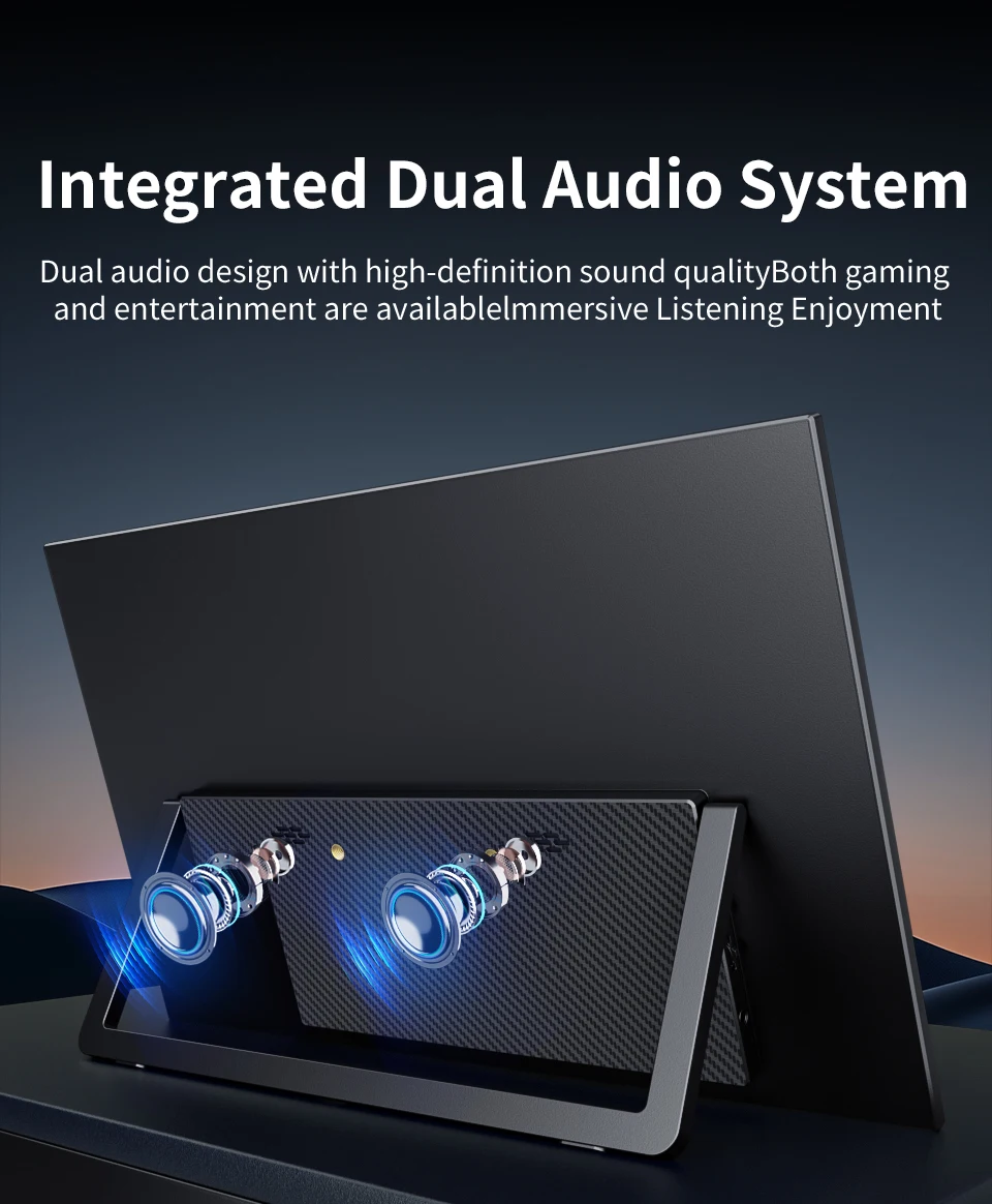 HGFRTEE Tragbarer Monitor 21,5 Zoll 100 Hz FHD Tragbarer Gaming-Monitor mit VESA-Loch USB C Mini HDMI Sekundenbildschirm für Unternehmen – Detail 7