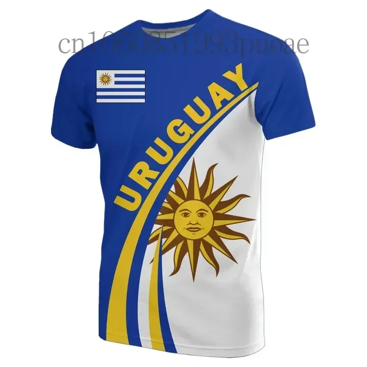 2024 Men's T-shirt Uruguay Flag 3D Printing Fashion Casual T-shirt Street Oversize Men's and Women's Top