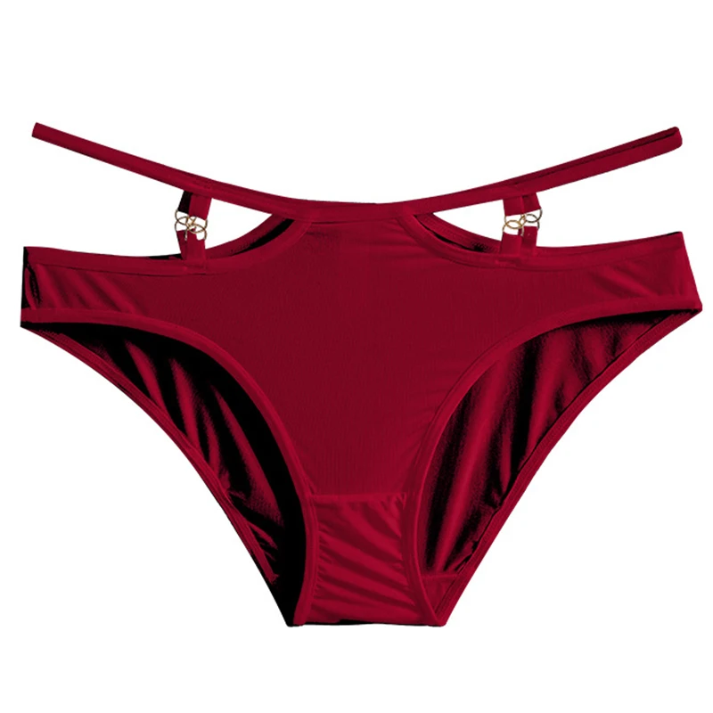 European Size Ice Silk Sexy Women Underwear Thin Belt Breathable Seamless Hollow Low Waist Smooth Panties Elasticity Breifs