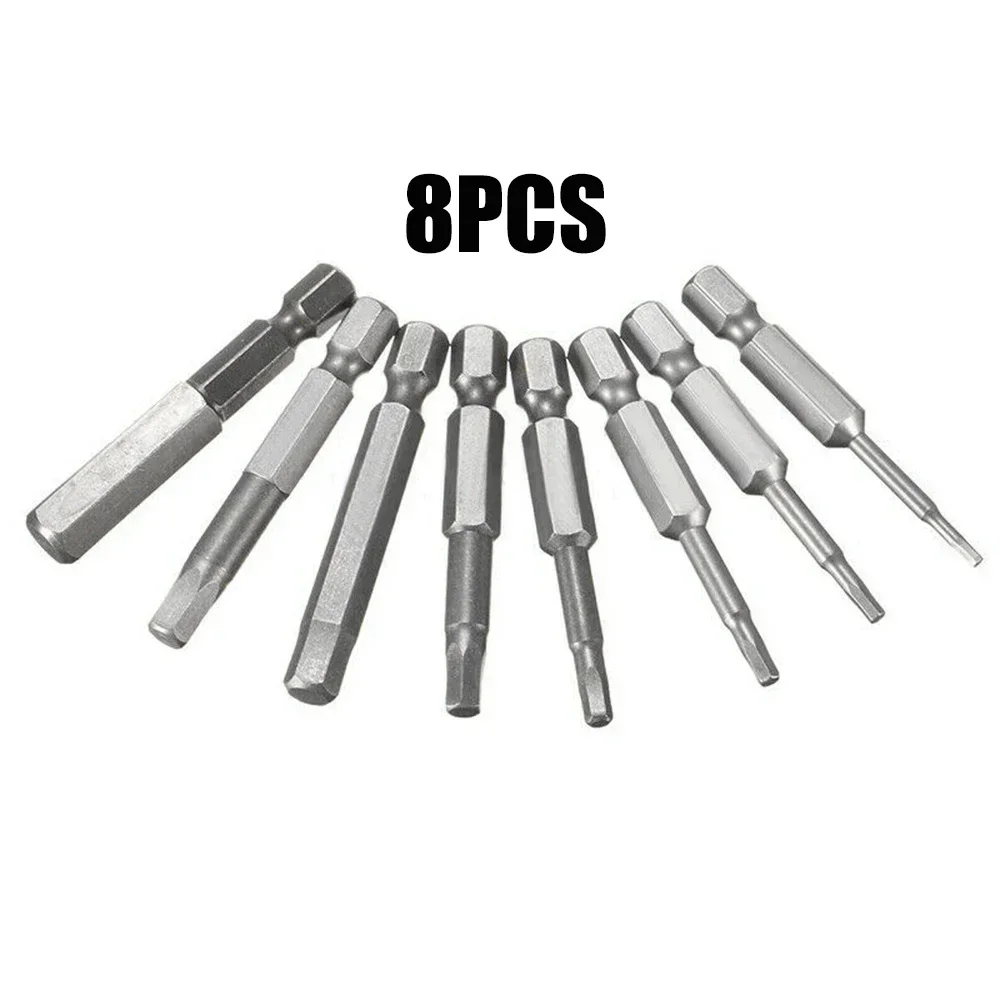 8Pcs 1/4inch Shank Hex Magnetic Screwdriver Bit Set Security Tamper Proof Screw Driver Bits Hex Head H1.5-H8