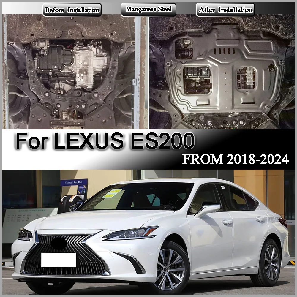 For LEXUS ES200 2018-2024 2.0L Under Engine Splash Shield Mud Guard Board Mudguard Black Fender Cover Plate Protect