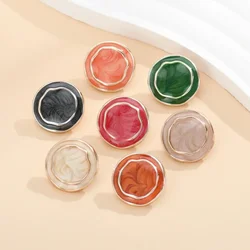 10pcs 18mm Shank Buttons Liquid Ripple Pattern Gold Color Plastic Round Buttons Clothing Accessories