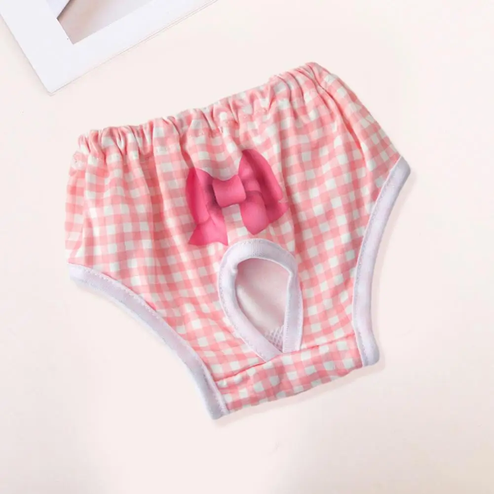 Pet Menstrual Pants Absorbent Dog Diapers Prevent Mess Breathable Bow Dog Clothes Elasticity Pants