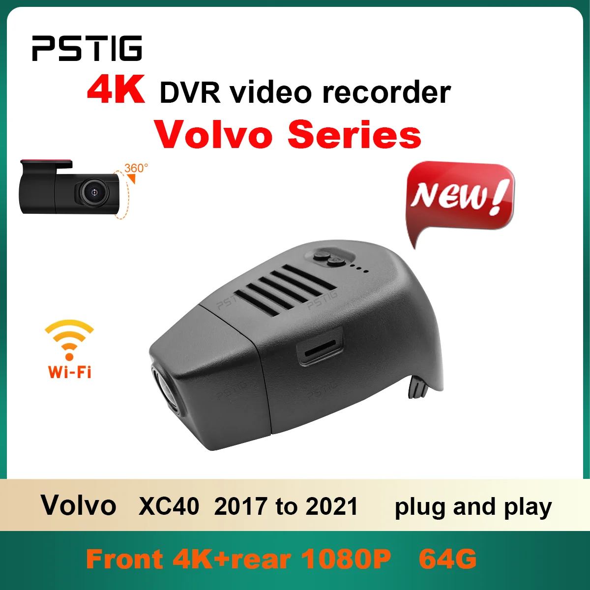 

4K HD 2160P Plug and play видеорегистратор для Volvo V60 S60 2020-2022 года модель передняя и задняя WIFI автомобильный видеорегистратор Dashcam управление через приложение