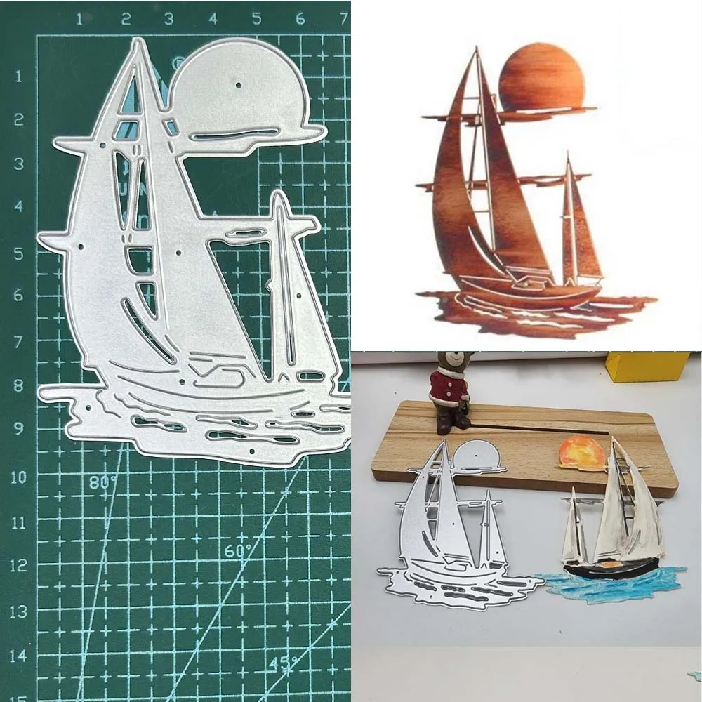 Segelboot schneiden stirbt Metall Scrap booking Schablonen sterben Karte Hintergrund dekoration DIY Prägung Album Papier karten Geschenk