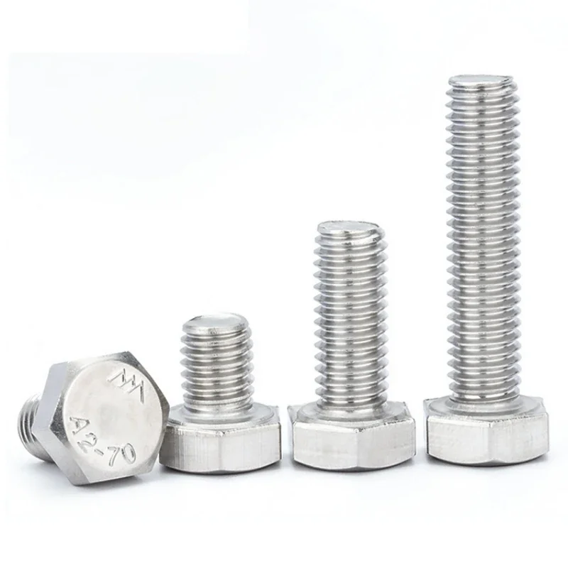 Tornillos de cabeza hexagonal externa de acero inoxidable 304 M1.6 M2 M2.5 M3 M4 M5 M6 pernos de cabeza hexagonal exterior completamente roscados