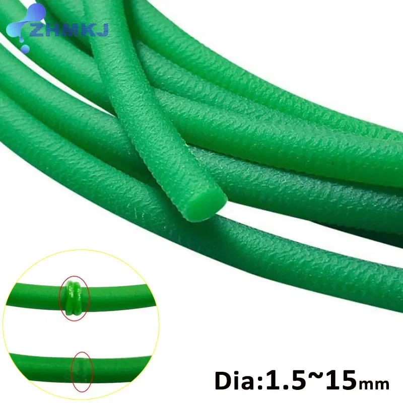 Courroie d'entraînement en polyvr vert rond, respectueux de l'environnement, diamètre de la rette fondable, 1.5mm, 2mm, 2.5mm, 3mm, 3.5mm, 4mm, 5mm, 6mm, 7mm, 8mm, 10mm, 12mm