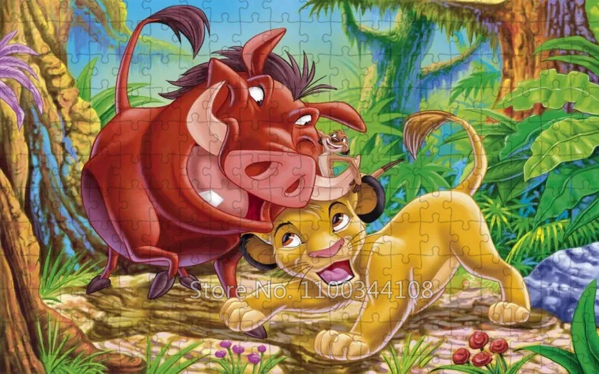 The Lion King Jigsaw Puzzle Disney Cartoon Anime Wooden Puzzles for Children's Educational Handmade Assembly Toys Family Game