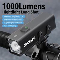 CYCLAMI 1000LM Bike Light Front Lamp Type-C Rechargeable LED Bicycle Light Flashlight Waterproof Headlight Bike Accessories