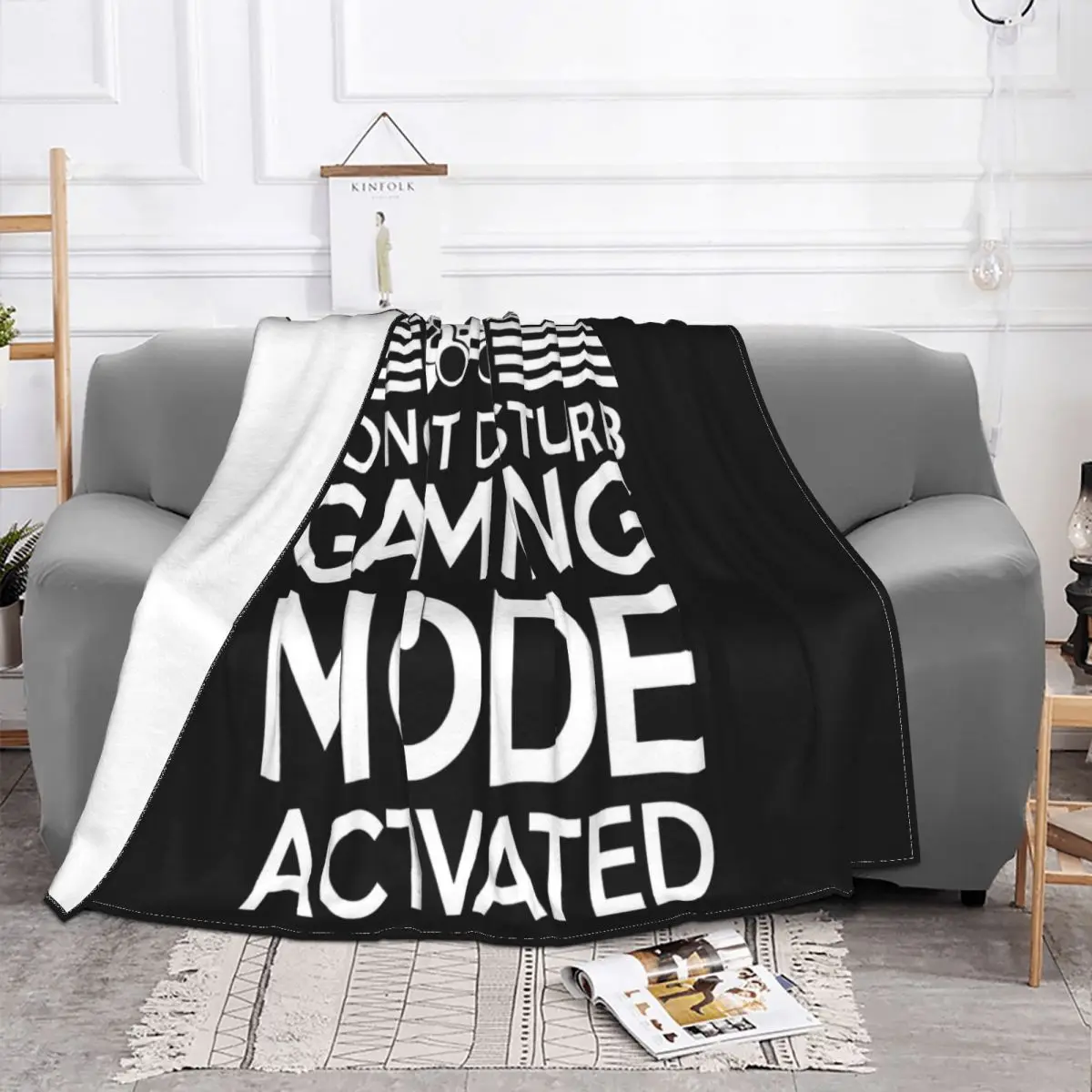 Do Not Disturb Gaming Mode Activated Funny Slogan Novelty Mens Geeky Discount Creative Boy Vacation Throw Blanket