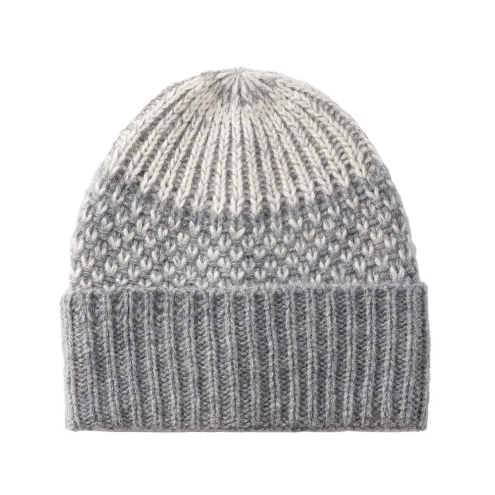 

Двухцветная текстурированная шерстяная шапка-бини, зимняя шапка