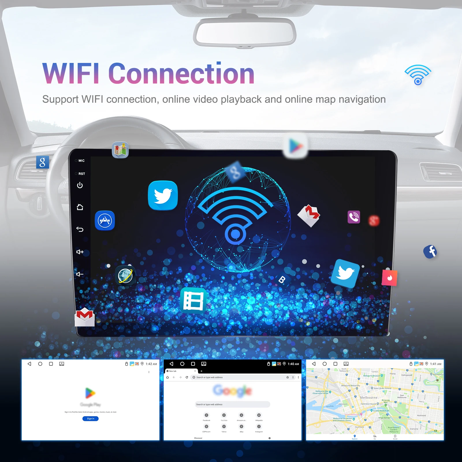 راديو سيارة أندرويد شامل Podofo ، مشغل وسائط متعددة ، مشغل سيارة ، مشغل سيارة ، DSP تلقائي ، صوت ، واي فاي ، نظام تحديد المواقع والملاحة ، 4 + 64G ، 7 "، 9" ، #5