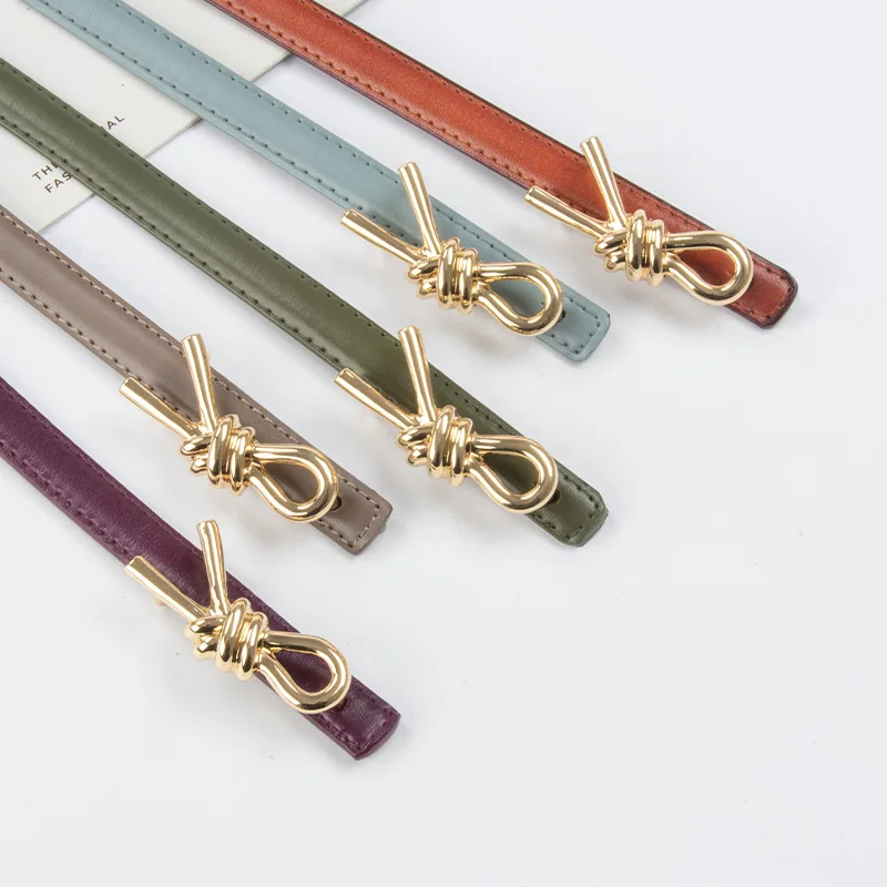 Genuine leather women's belt cowhide with casual pants decoration thin belt pants belt