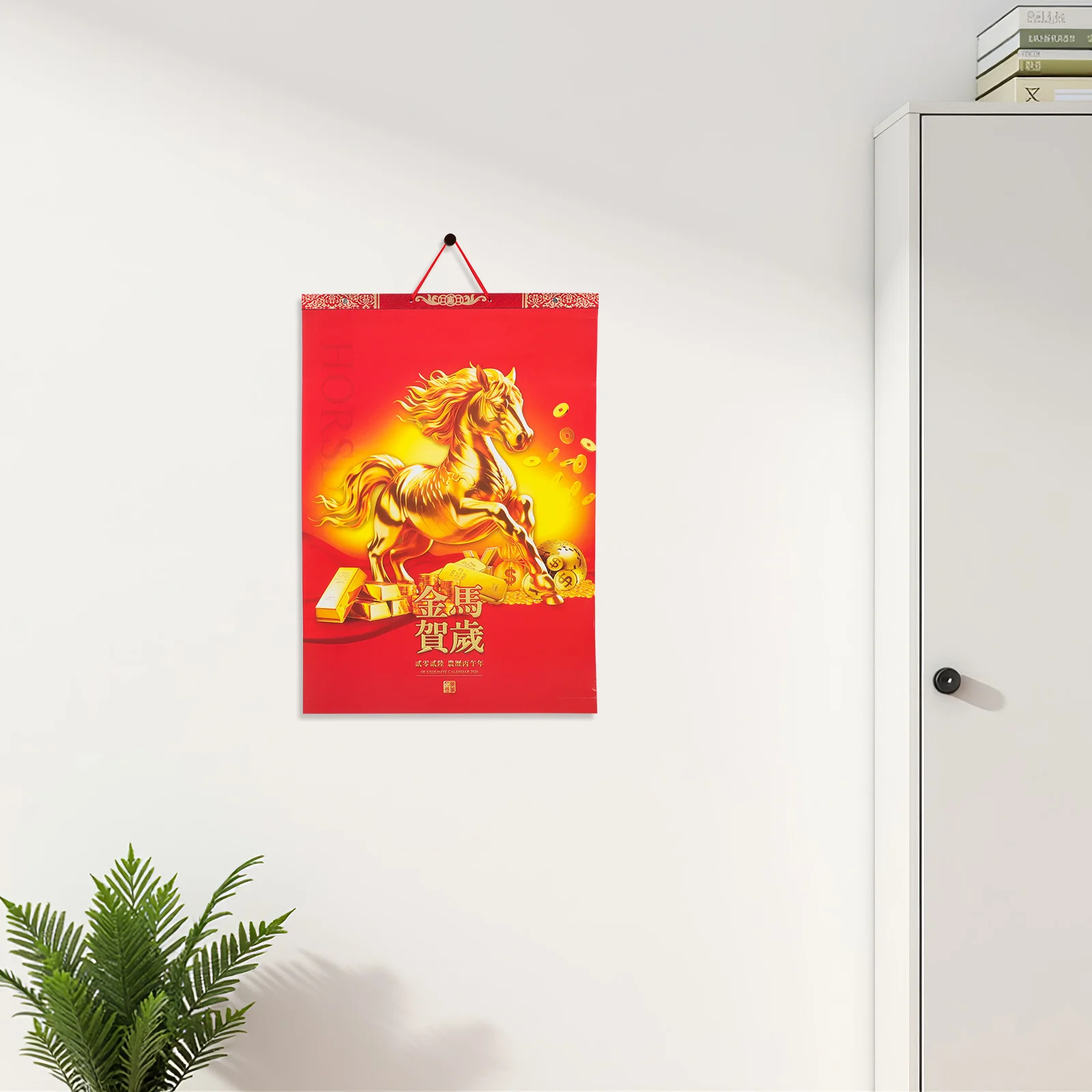 

Year of The Horse 2026 Wall Calendar Chinese Lunar Calendar Decorative Monthly Planner for Living Room Bedroom Asian Culture