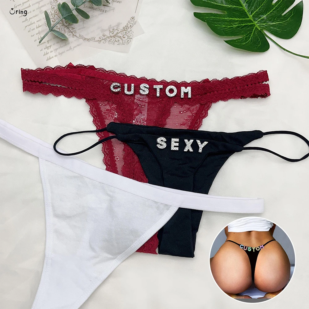 Culotte String Personnalisée pour Femme, Nom de Lettre DIY, Bikini Astronomique, Sous-Vêtements String Personnalisés, Cadeau Sexy, Petite Amie, Mode, 3Pcs, Ensemble