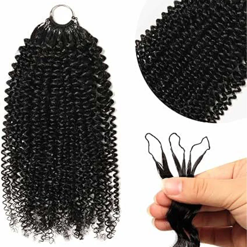 Jerry Curly Human Crochet Hair Natural Black Machine Made Miracle Konts Feather Human Hair Braiding Hair Extension For Women