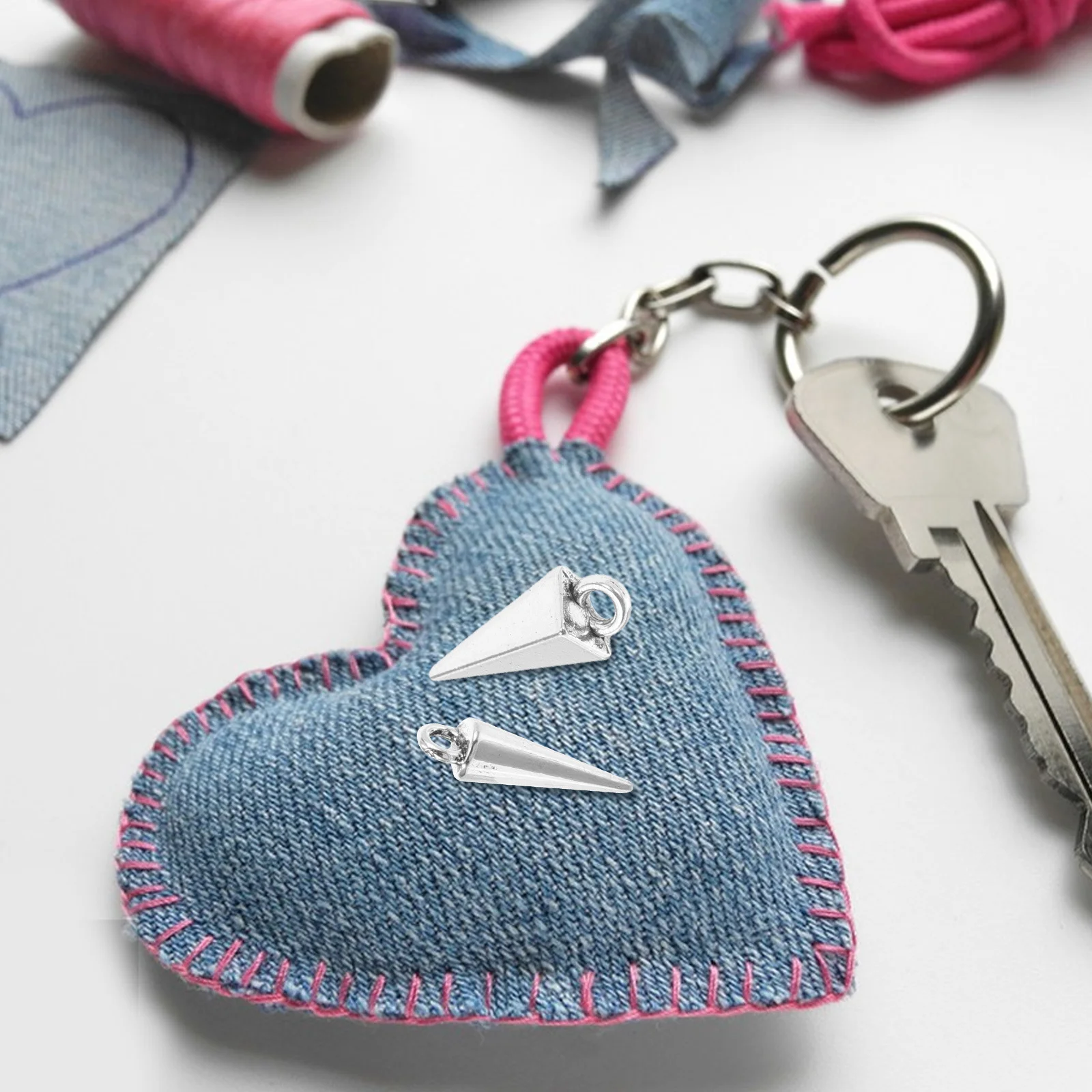 

40Pcs Zinc Alloy Cone Pendants for DIY Jewelry Making Metal Charms Bulk Aesthetic Pendant Set for Necklaces Bracelets Bags Craft