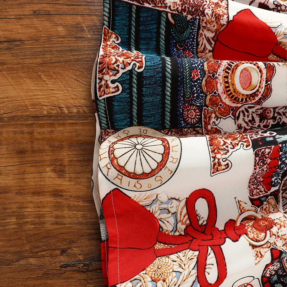 فستان بناتي مطبوع بأكمام قصيرة 2025 فستان بناتي صيفي جديد بنمط عرقي مزين بشراشيب من الدانتيل فستان شخصي للفتيات