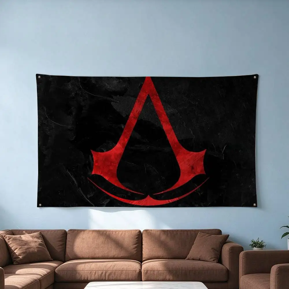 Assassins C-Creed logo   Flags Wall Hanging Tapestry Outdoor Garage Room Decorative flag Background Blanket