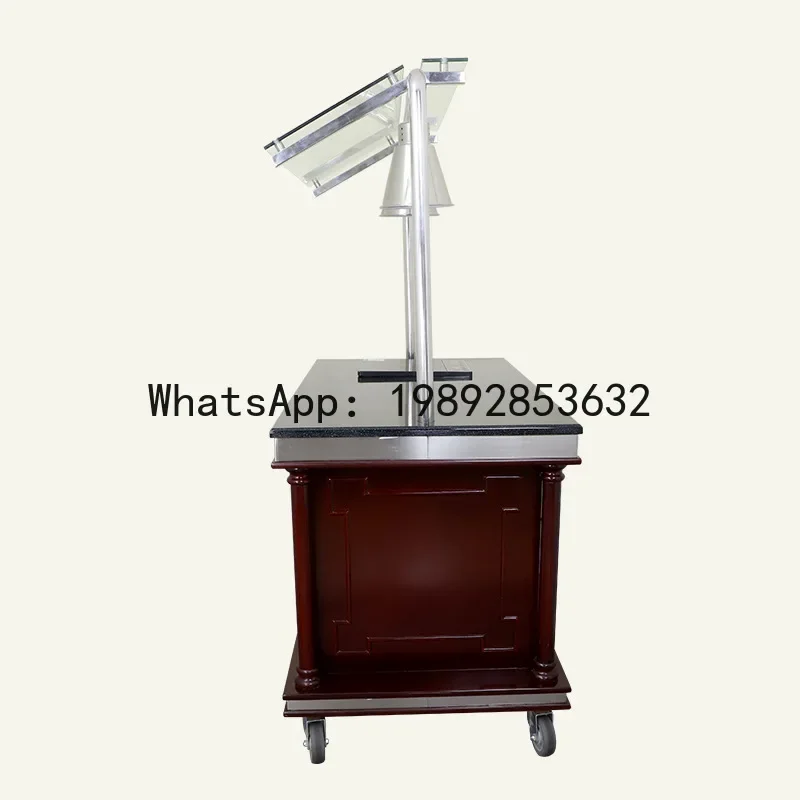 V5.12  illuminated mobile food cart - multifunctional commercial induction cooker trolley for hotels and restaurants