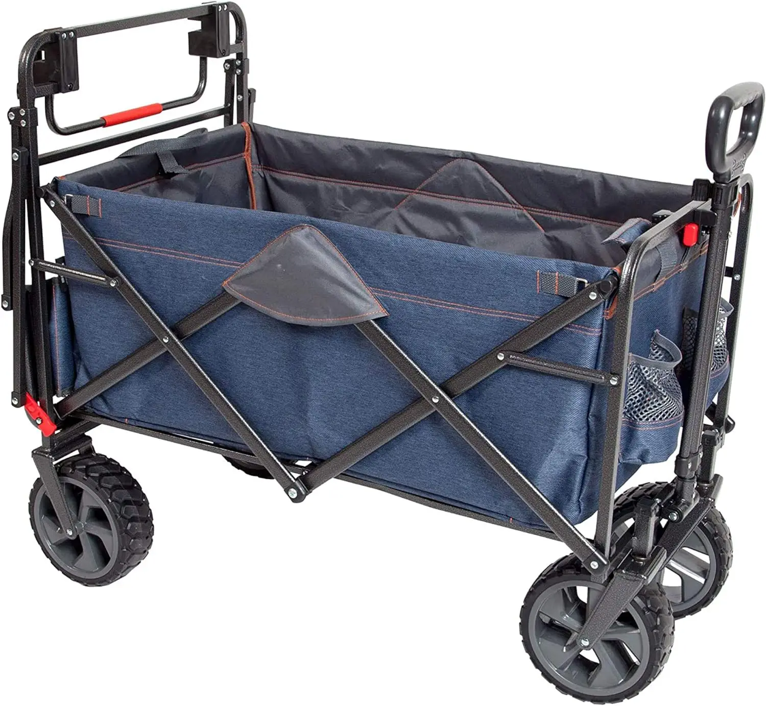 

MacSports 300LB Capacity Push Wagon with Wheels, Handle and Basket - Grocery Heavy Duty Wagon for Camping, Shopping,